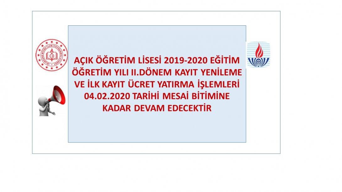 KAYIT İŞLEMLERİ İLE İLGİLİ DUYURU!..